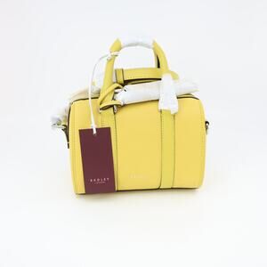 C0 NWT RADLEY LONDON Noble Alley Mini Zip Satchel Leather Open Yellow Bag $298